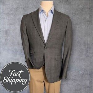 JOE JOSEPH ABBOUD Mens Blazer 40R Sport Coat 2 Button Jacket Gray Wool Suits